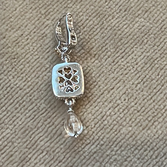 Judith Ripka Sterling 18k Gold Pink Quartz Diamond SINGLE Pierced Earring - Picture 7 of 11